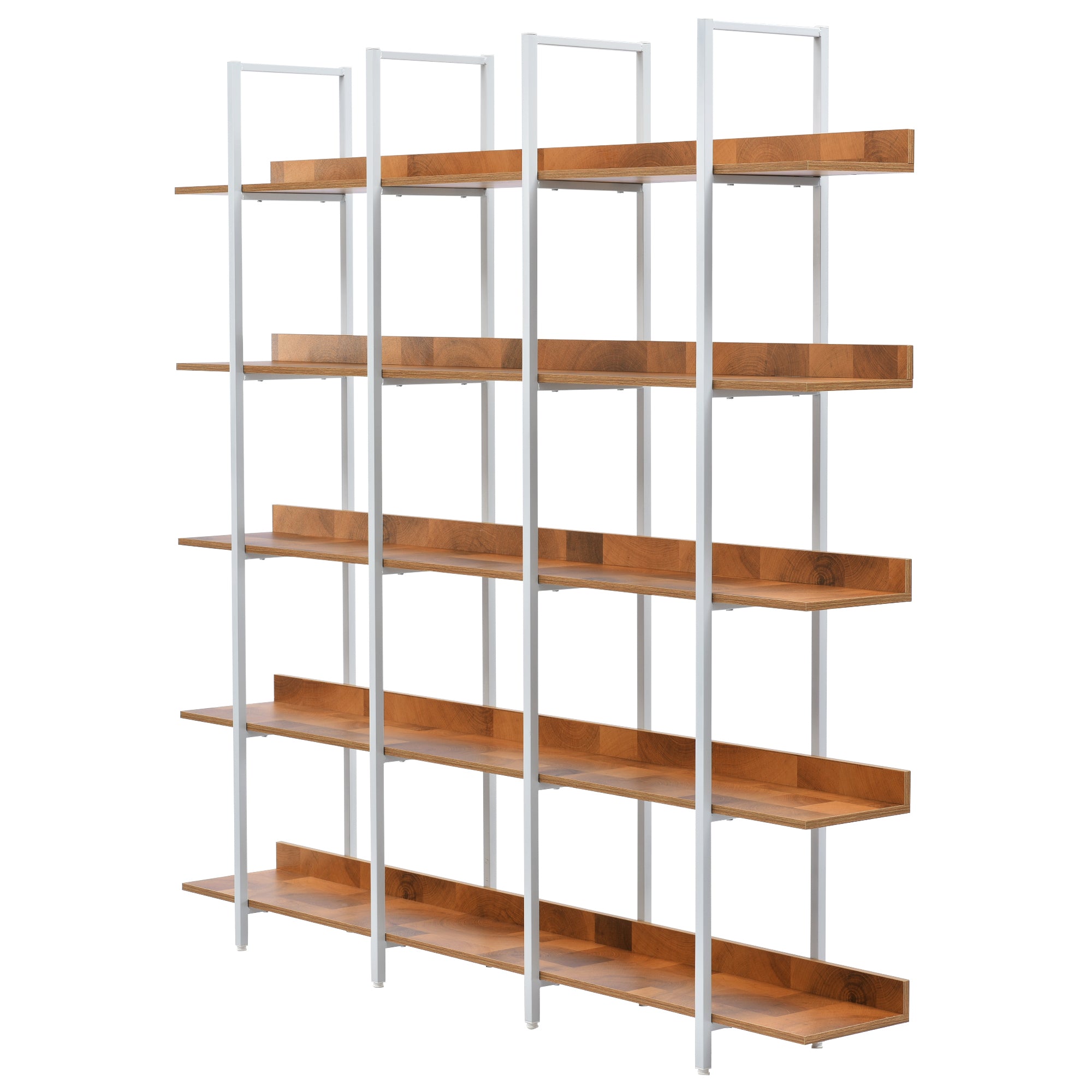 5 Tier Bookcase Home Office Open Bookshelf, Vintage Industrial Style S