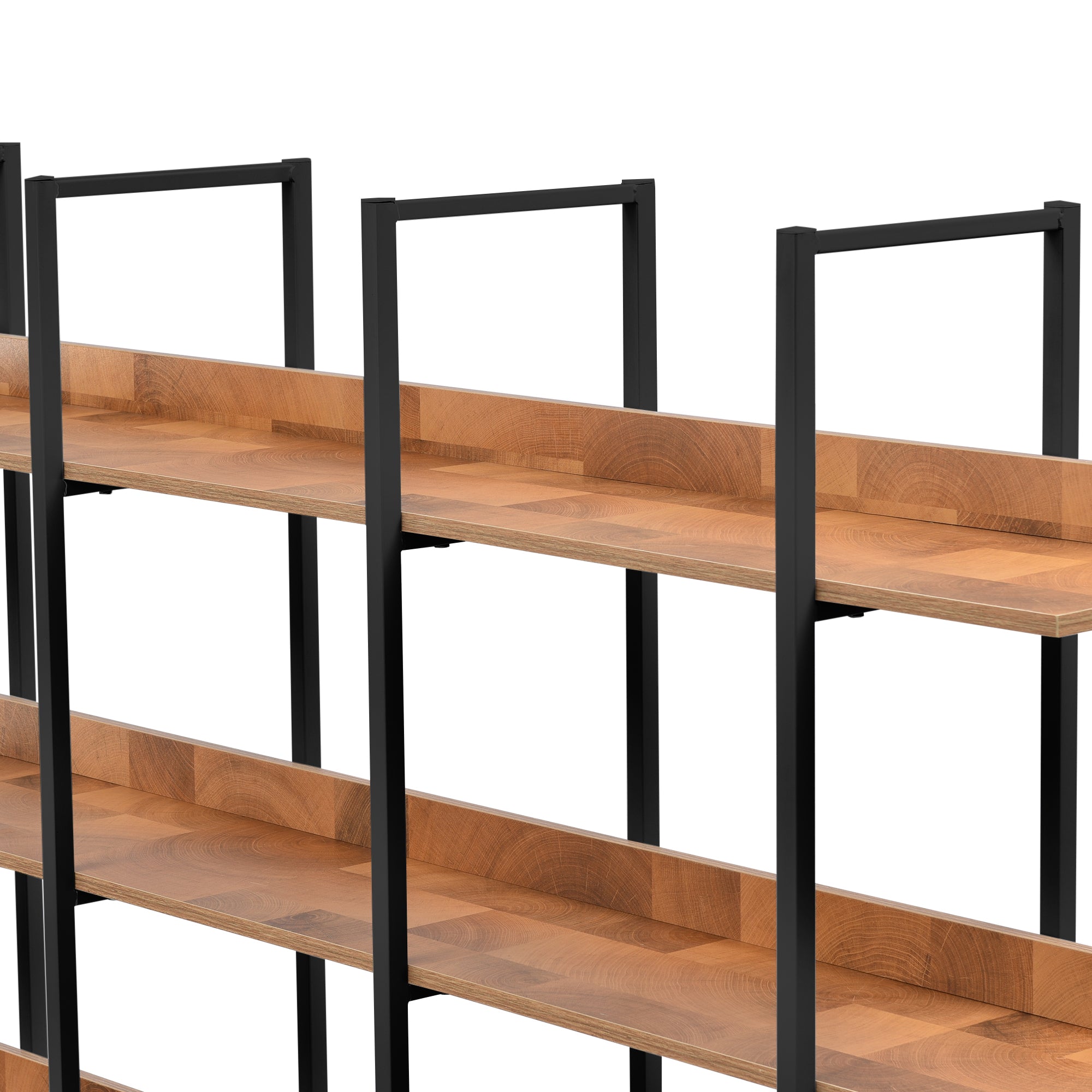 5 Tier Bookcase Home Office Open Bookshelf, Vintage Industrial Style S