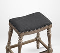 Carolina Saddle Seat Counter Stool Charcoal Grey Foam Solid Wood