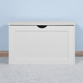 White Lift Top Entryway Storage Cabinet With 2 Safety Hinge, Wooden Toy Box White Mdf