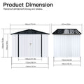 Outdoor 4Ftx6Ft Apex Roof White Black White Black Metal