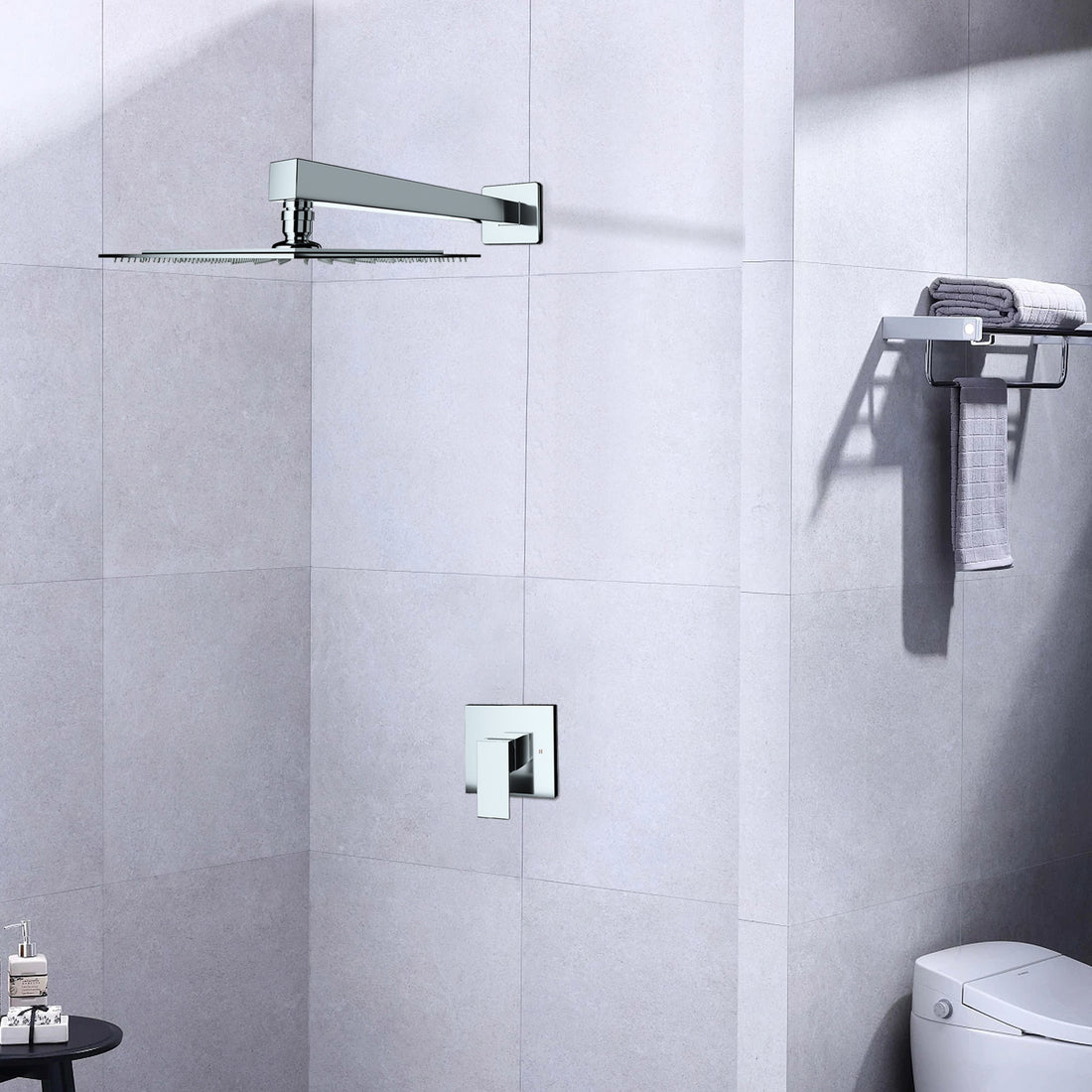 Wall Mounted Shower Faucet In Chrome Plated Valve Included Chrome Brass
