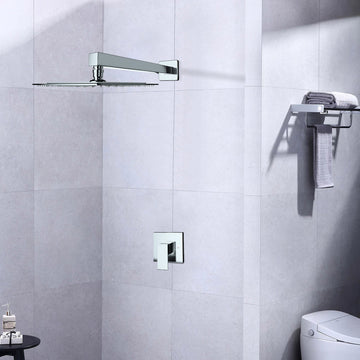 Wall Mounted Shower Faucet In Chrome Plated Valve Included Chrome Brass