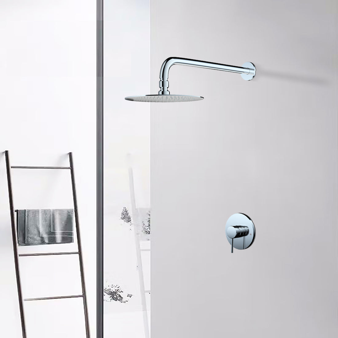 Wall Mounted Shower Faucet In Chrome Valve Included Chrome Brass