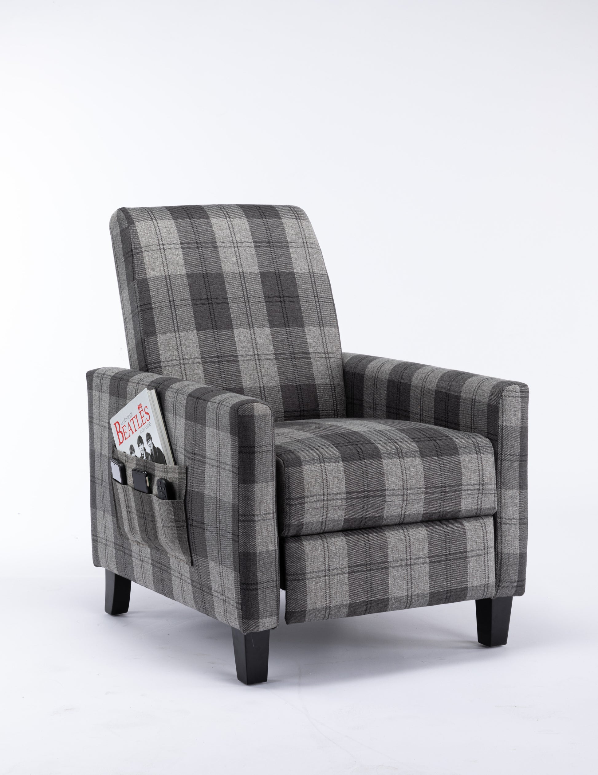 Grey Recline Chair,The Cloth Chair Is Convenient For Home Use, Comfortable And The Cushion Is Soft,Easy To Adjust Backrest Angle Grey Mix Textile