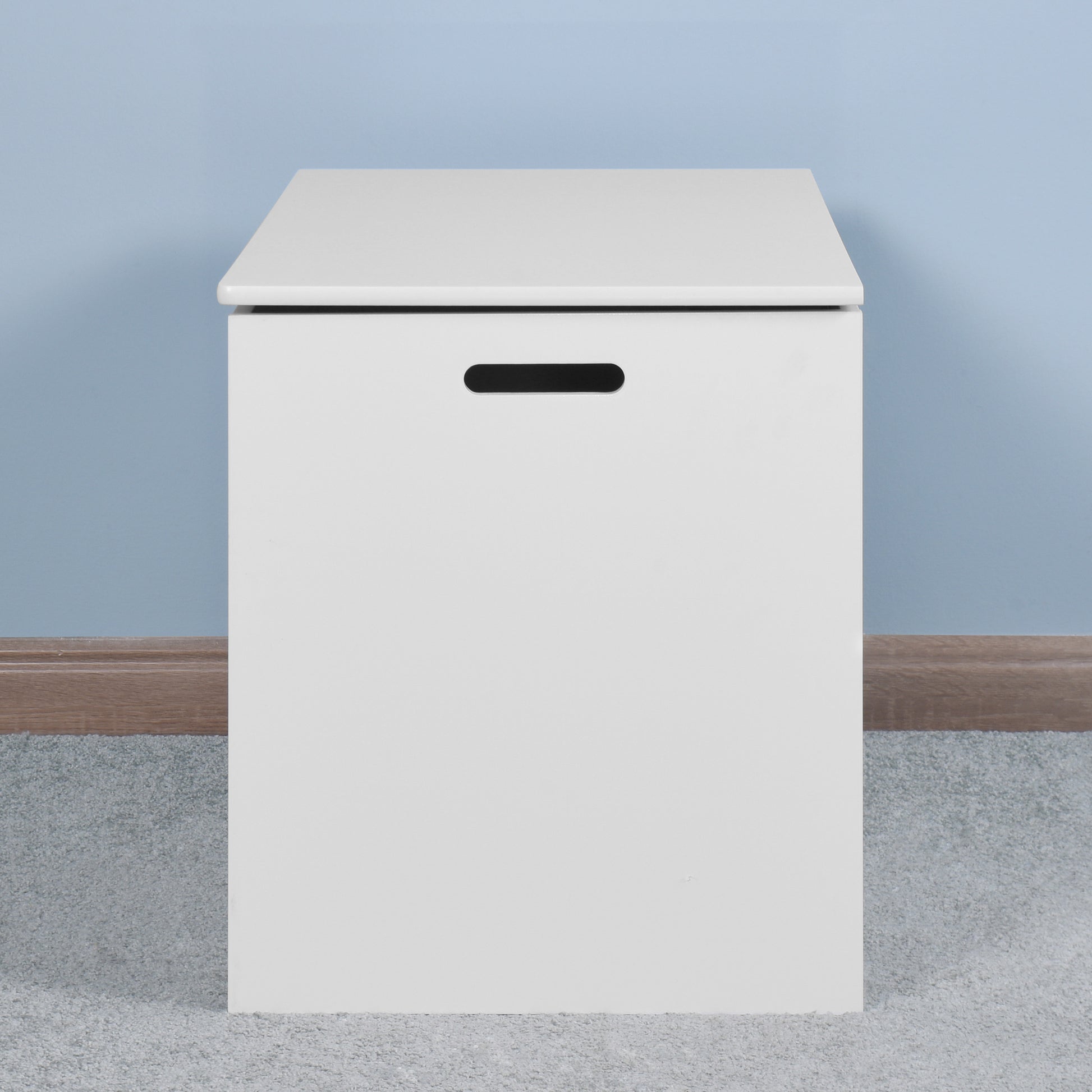 White Lift Top Entryway Storage Cabinet With 2 Safety Hinge, Wooden Toy Box White Mdf