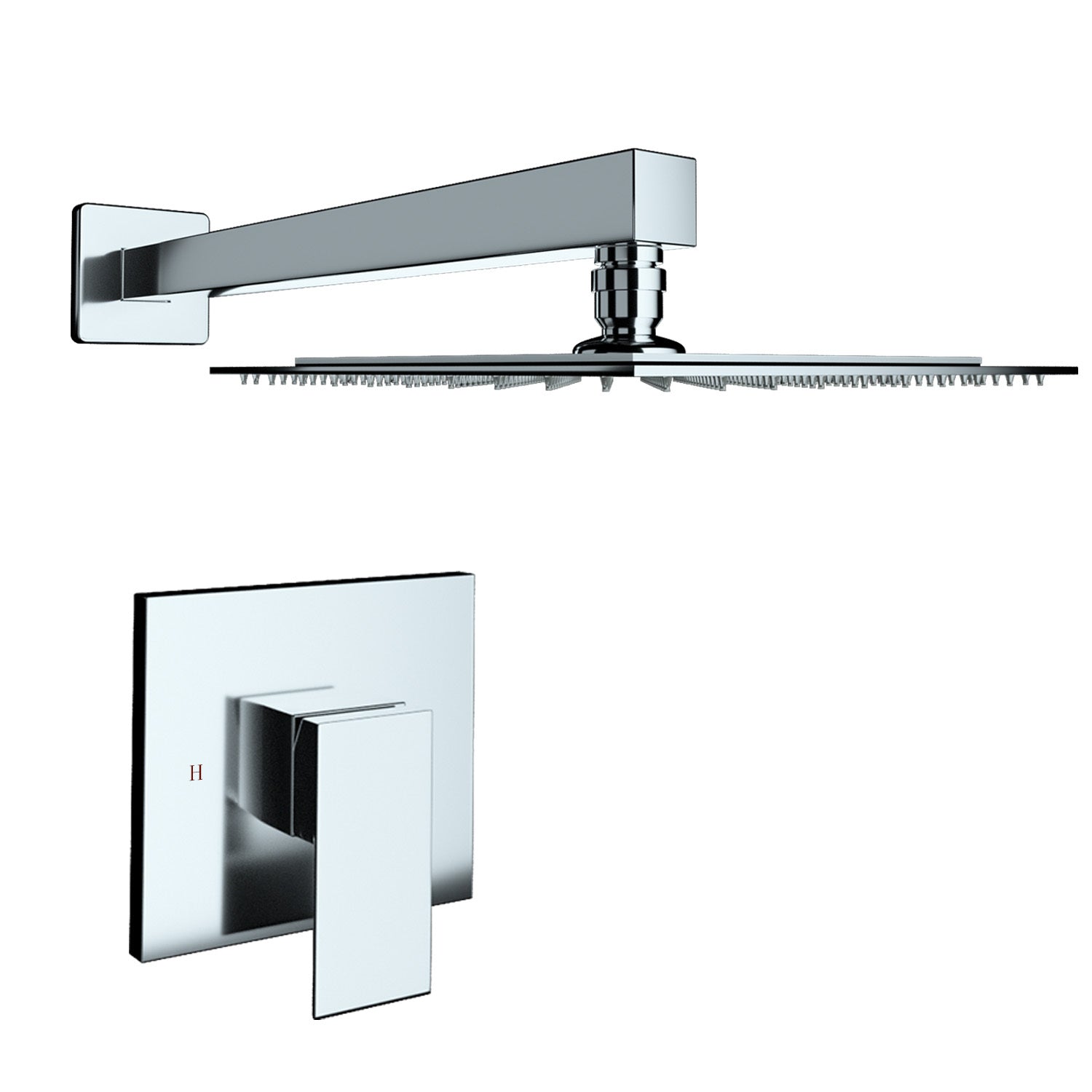 Wall Mounted Shower Faucet In Chrome Plated Valve Included Chrome Brass
