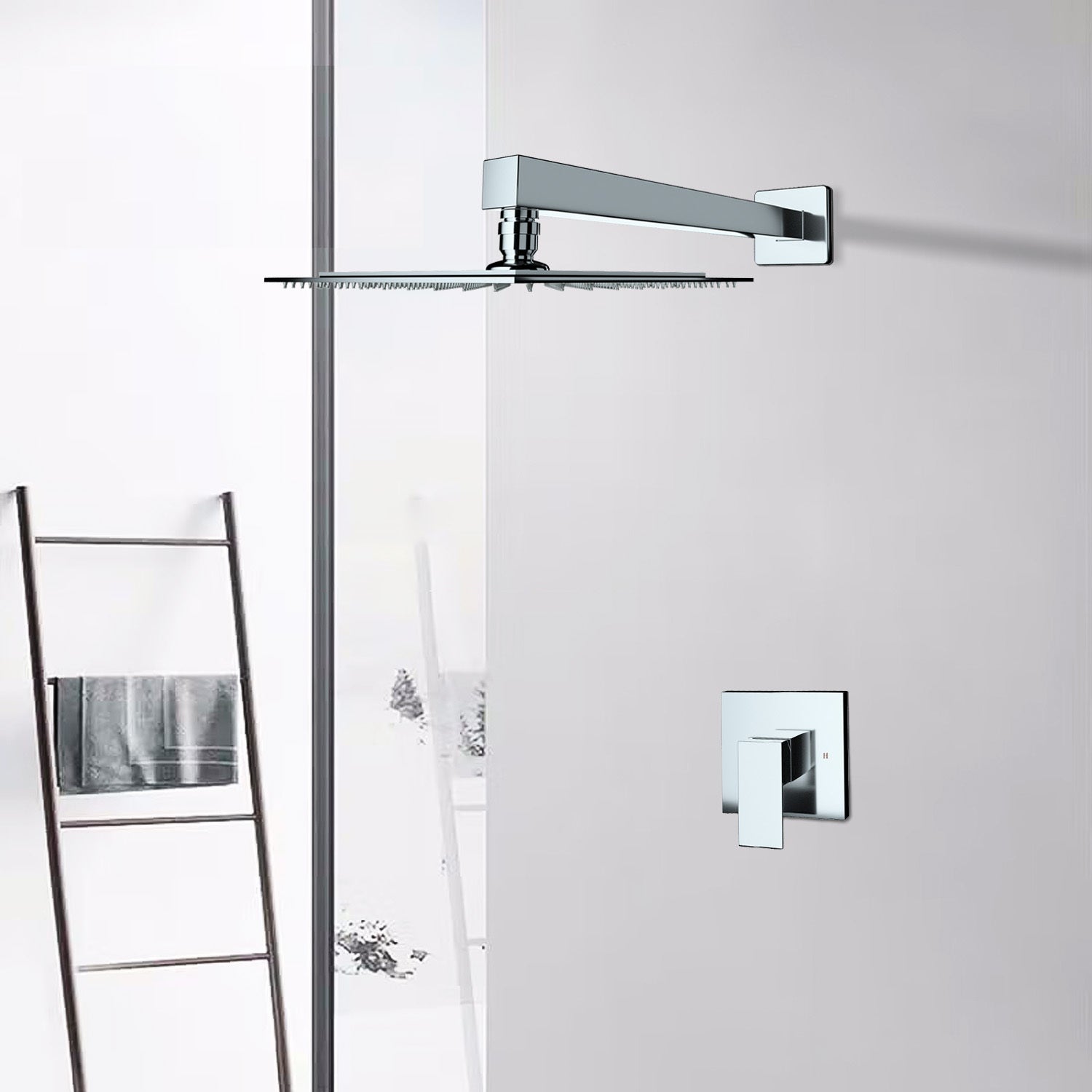 Wall Mounted Shower Faucet In Chrome Plated Valve Included Chrome Brass