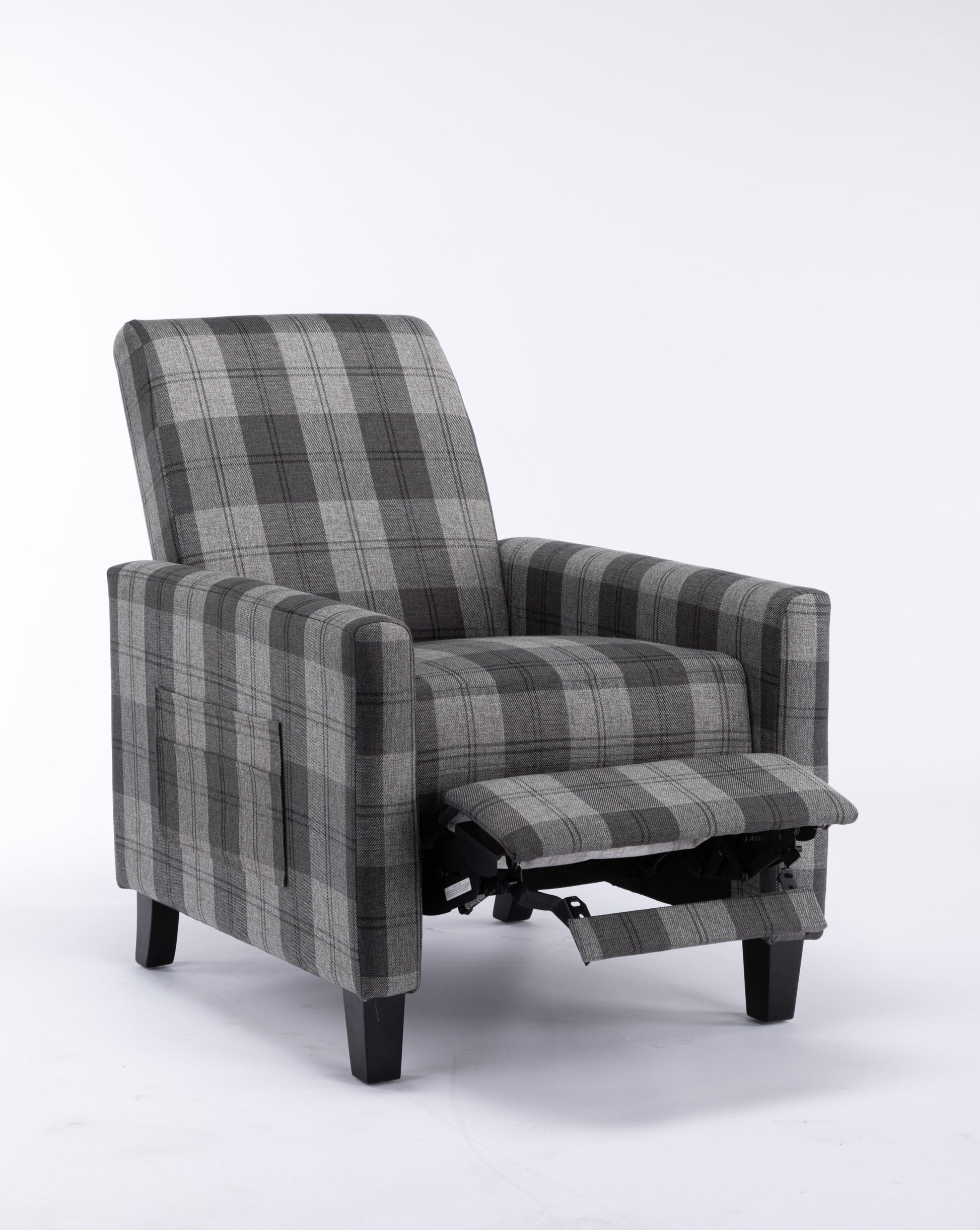 Grey Recline Chair,The Cloth Chair Is Convenient For Home Use, Comfortable And The Cushion Is Soft,Easy To Adjust Backrest Angle Grey Mix Textile