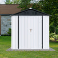 Outdoor 4Ftx6Ft Apex Roof White Black White Black Metal