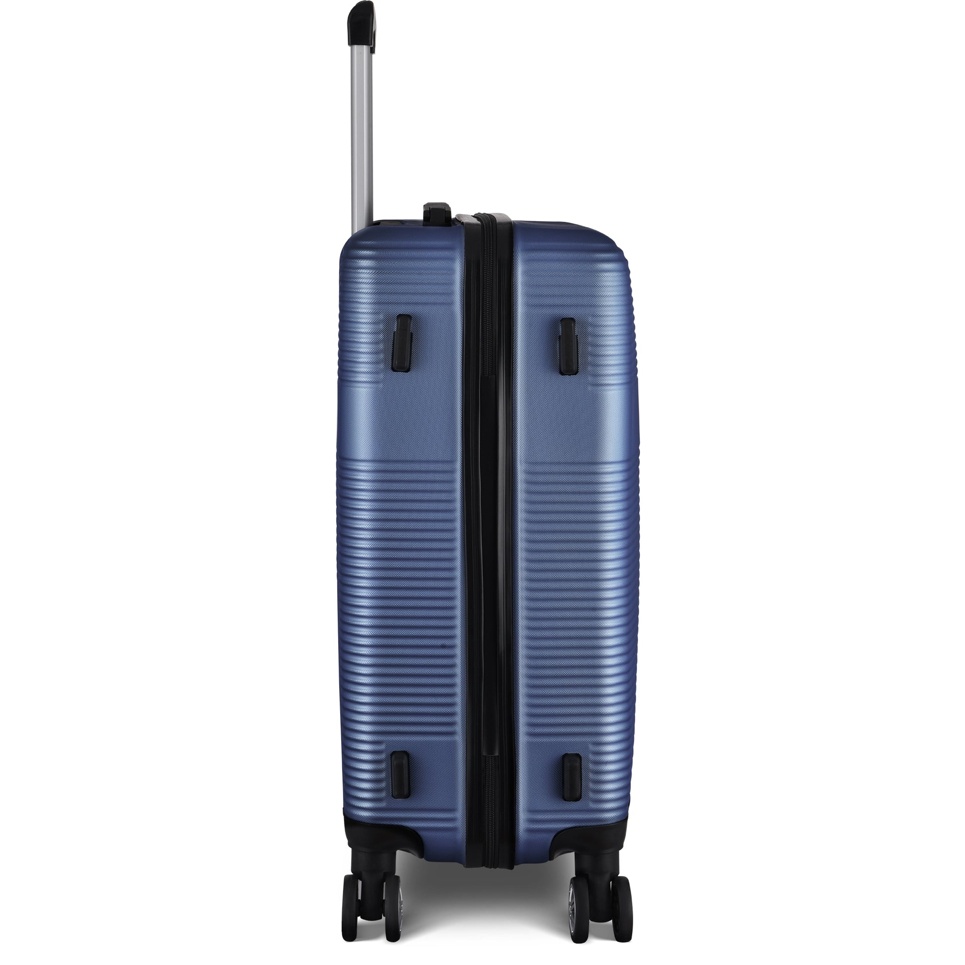 3 Piece Luggage With Tsa Lock Abs, Durable Luggage Set, Lightweight Suitcase With Hooks, Spinner Wheels Cross Stripe Luggage Sets 20In 24In 28In Dark Blue Abs