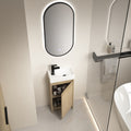 16 Inch Bathroom Vanity With Single Sink,Soft Closing plain light