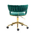 Coolmore Home Office Desk Chair, Vanity Chair, Modern Adjustable Home Computer Executive Chair Swivel Task Chair For Small Space, Living Room, Make Up, Studying Emerald Polyester