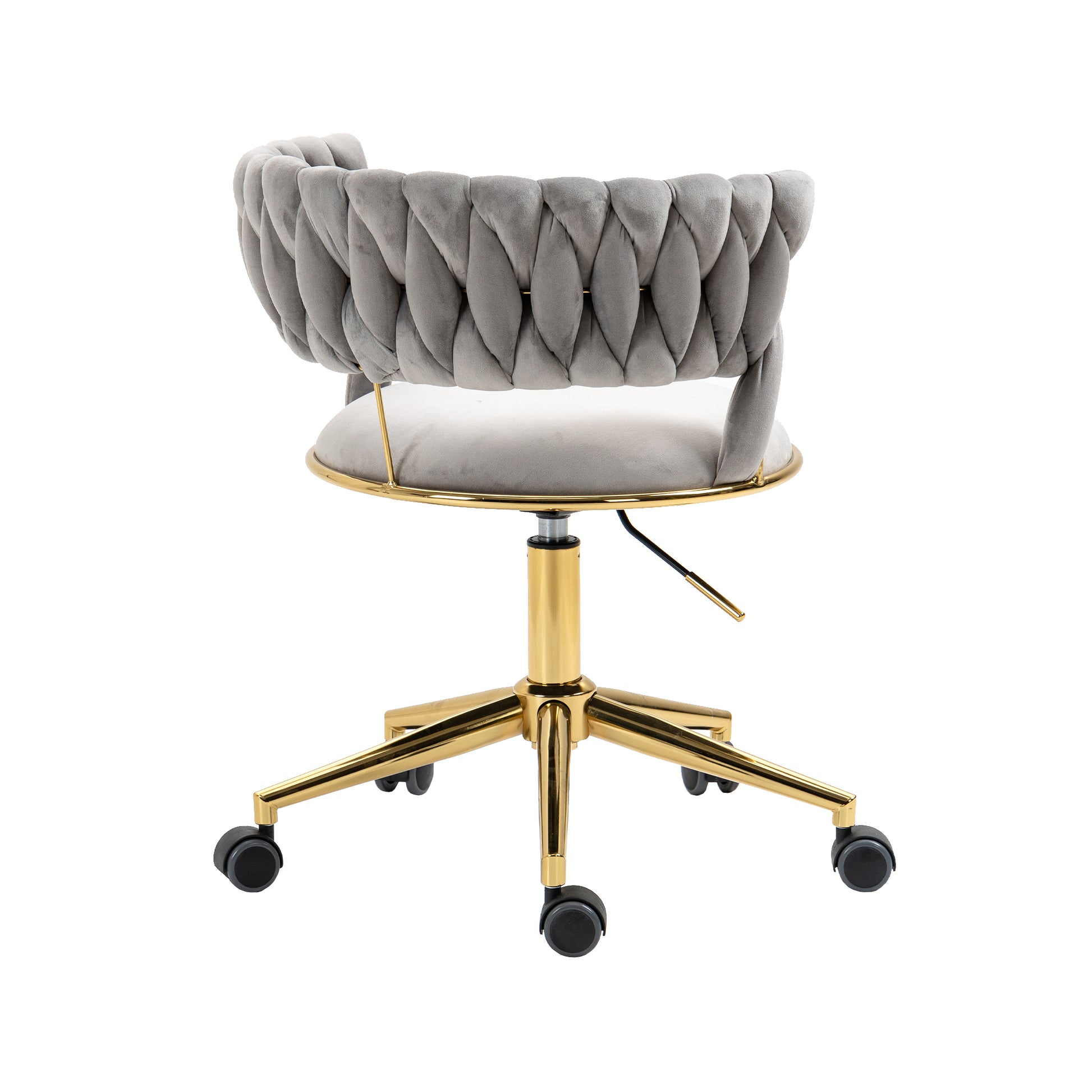 Coolmore Home Office Desk Chair, Vanity Chair, Modern Adjustable Home Computer Executive Chair Swivel Task Chair For Small Space, Living Room, Make Up, Studying Gray Polyester