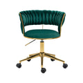 Coolmore Home Office Desk Chair, Vanity Chair, Modern Adjustable Home Computer Executive Chair Swivel Task Chair For Small Space, Living Room, Make Up, Studying Emerald Polyester