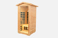 One Person Far Infrared Old Fir Outdoor Sauna Room Natural Metal & Wood