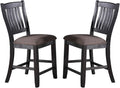 Dark Coffee Classic Wood Kitchen Dining Room Set Of 2 High Chairs Fabric Upholstered Seat Unique Design Back Counter Height Chairs Coffee Dining Room Contemporary,Modern Dining Chairs Rubberwood Slat Back Rubber Wood