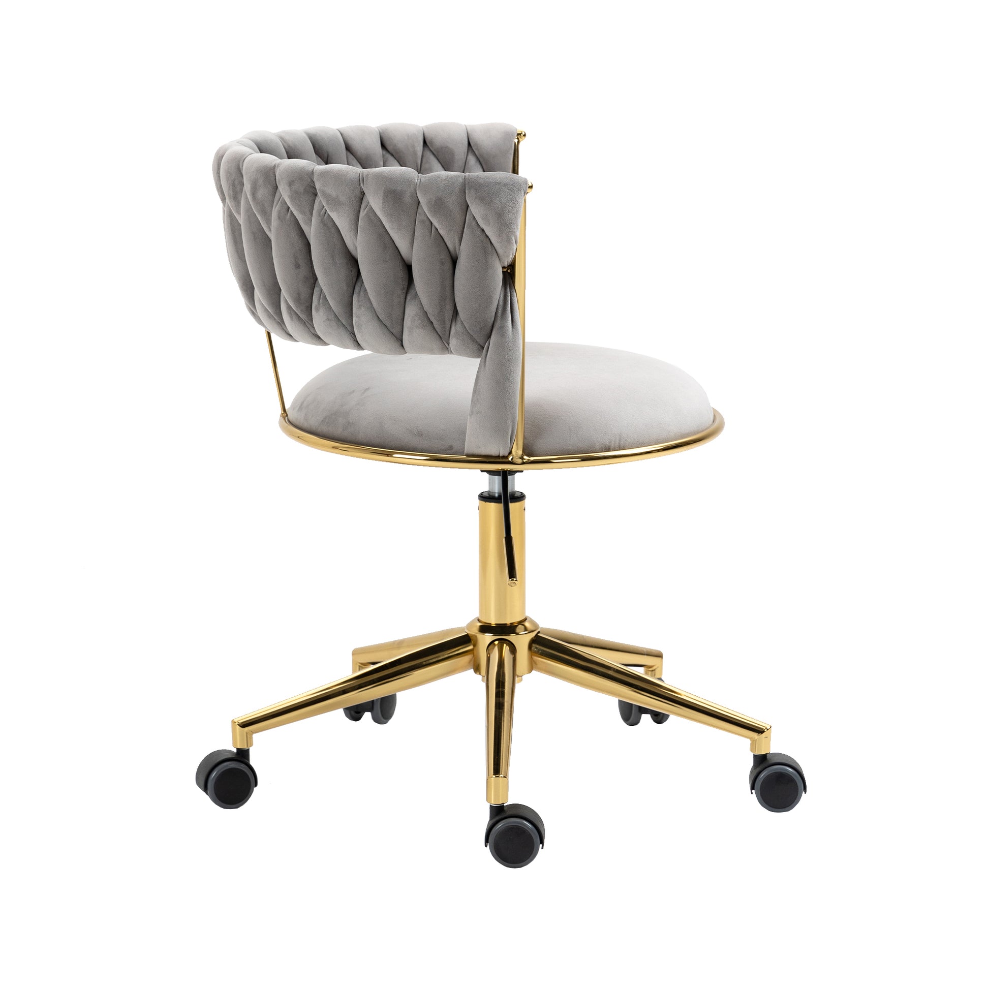 Coolmore Home Office Desk Chair, Vanity Chair, Modern Adjustable Home Computer Executive Chair Swivel Task Chair For Small Space, Living Room, Make Up, Studying Gray Polyester