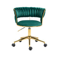 Coolmore Home Office Desk Chair, Vanity Chair, Modern Adjustable Home Computer Executive Chair Swivel Task Chair For Small Space, Living Room, Make Up, Studying Emerald Polyester