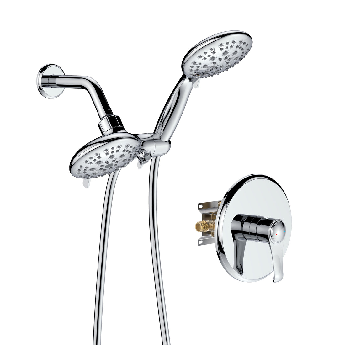 Large Amount of water Multi Function Dual Shower Head chrome-brass