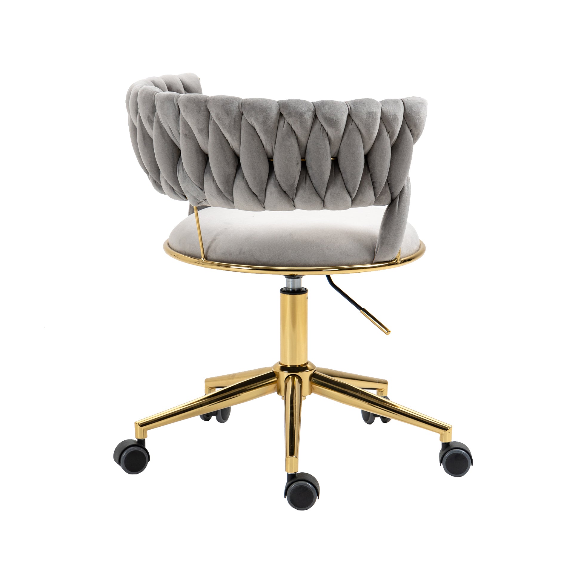 Coolmore Home Office Desk Chair, Vanity Chair, Modern Adjustable Home Computer Executive Chair Swivel Task Chair For Small Space, Living Room, Make Up, Studying Gray Polyester