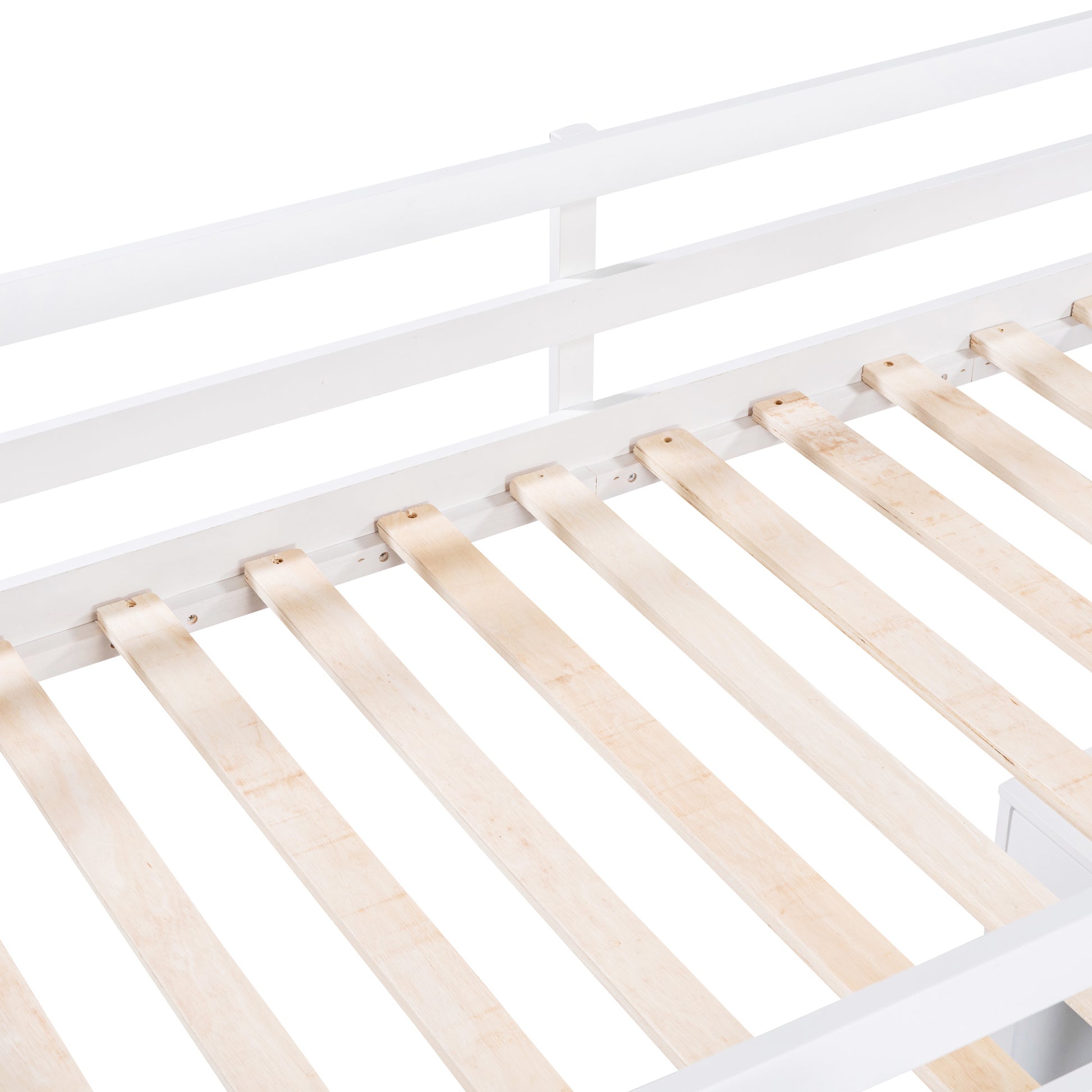 Twin Size Loft Bed With Ladder, Shelves, And Desk, White Gray Solid Wood Mdf