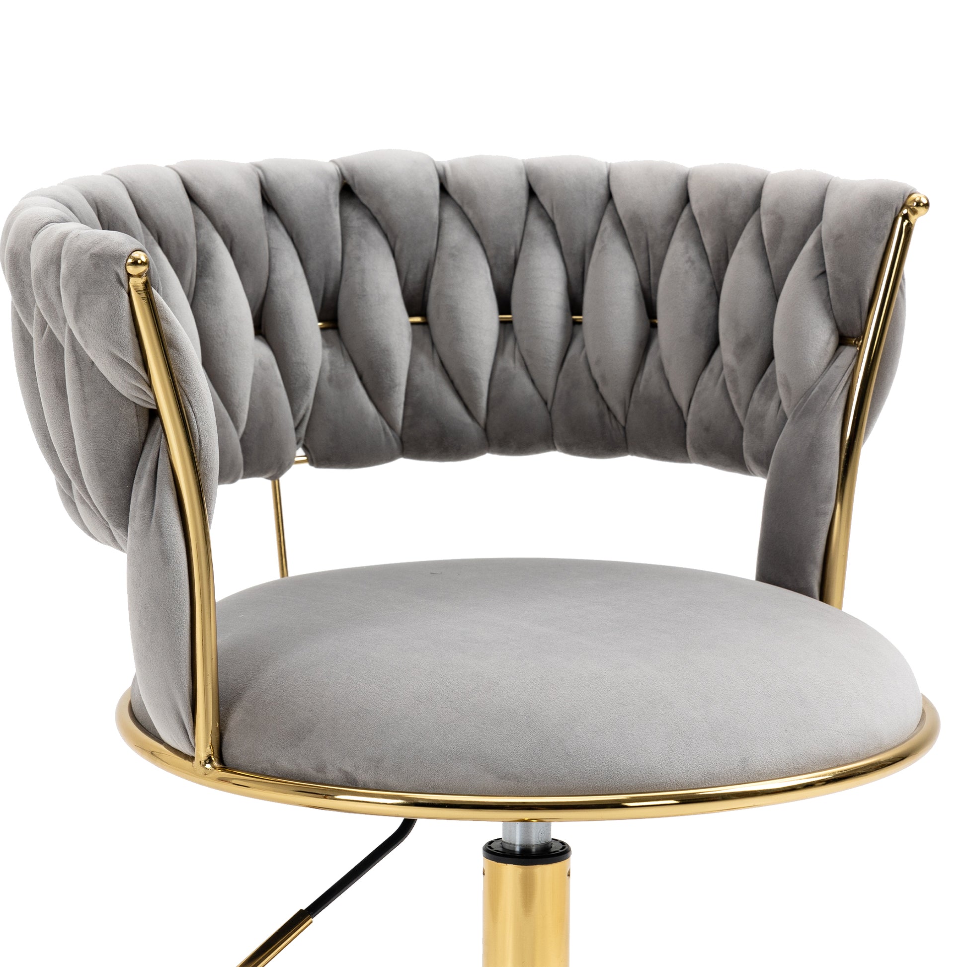 Coolmore Home Office Desk Chair, Vanity Chair, Modern Adjustable Home Computer Executive Chair Swivel Task Chair For Small Space, Living Room, Make Up, Studying Gray Polyester