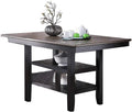 Transitional Dining Room 7pc Set Dark Coffee gray-wood-dining room-solid