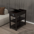 Narrow Sided Table With Drawers And Bottom Partition In Flip Over Design Brown Brown Mdf