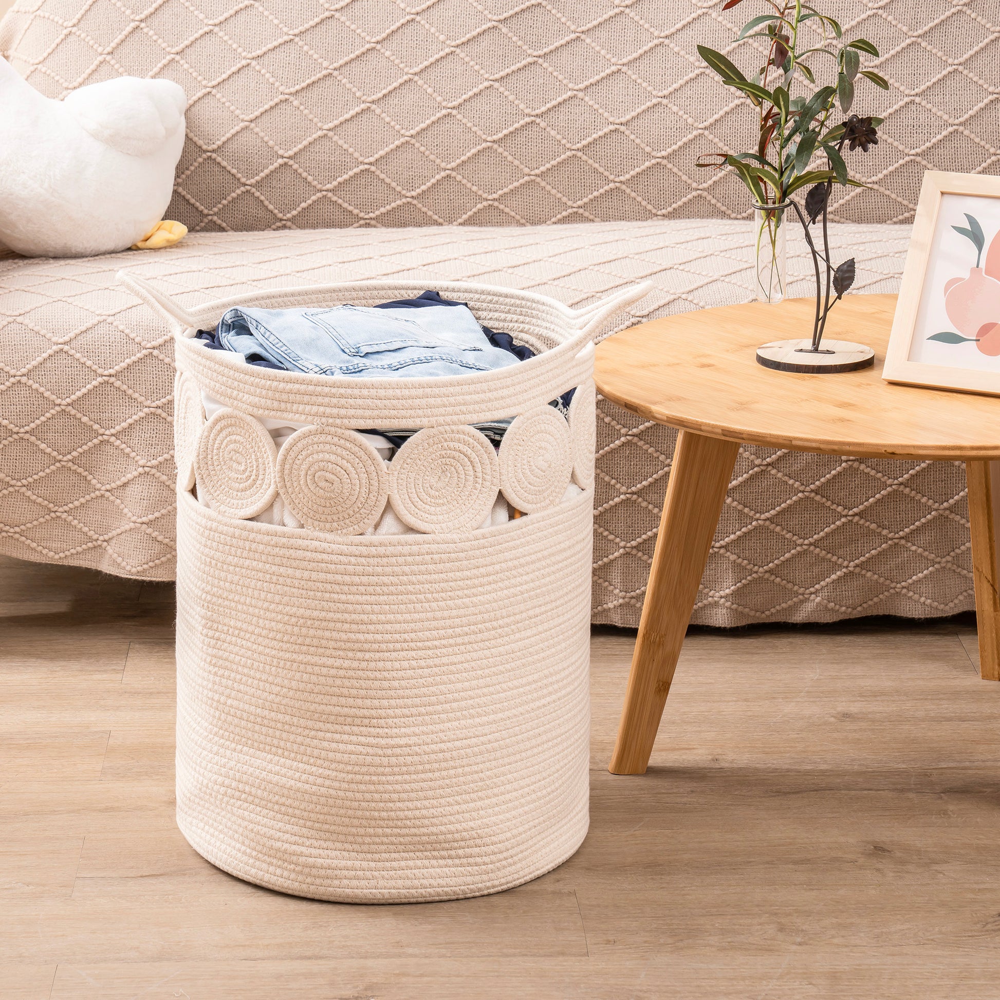 Bohemian Style Cotton Rope Storage Basket for