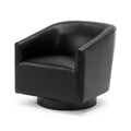 Garland Black Wood Base Swivel Chair Black Foam Pu Leather