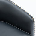 Trenton Swivel Arm Chair Midnight Blue Dark Blue Foam Pu Leather