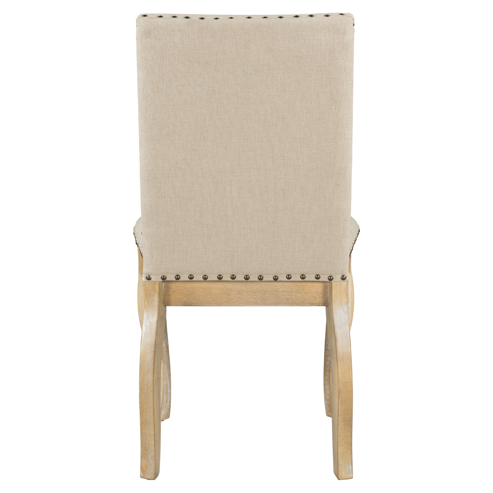 Set Of 4 Dining Chairs Wood Upholstered Fabirc Dining Room Chairs With Natural Wood Wash Natural Wood Wash Solid Wood