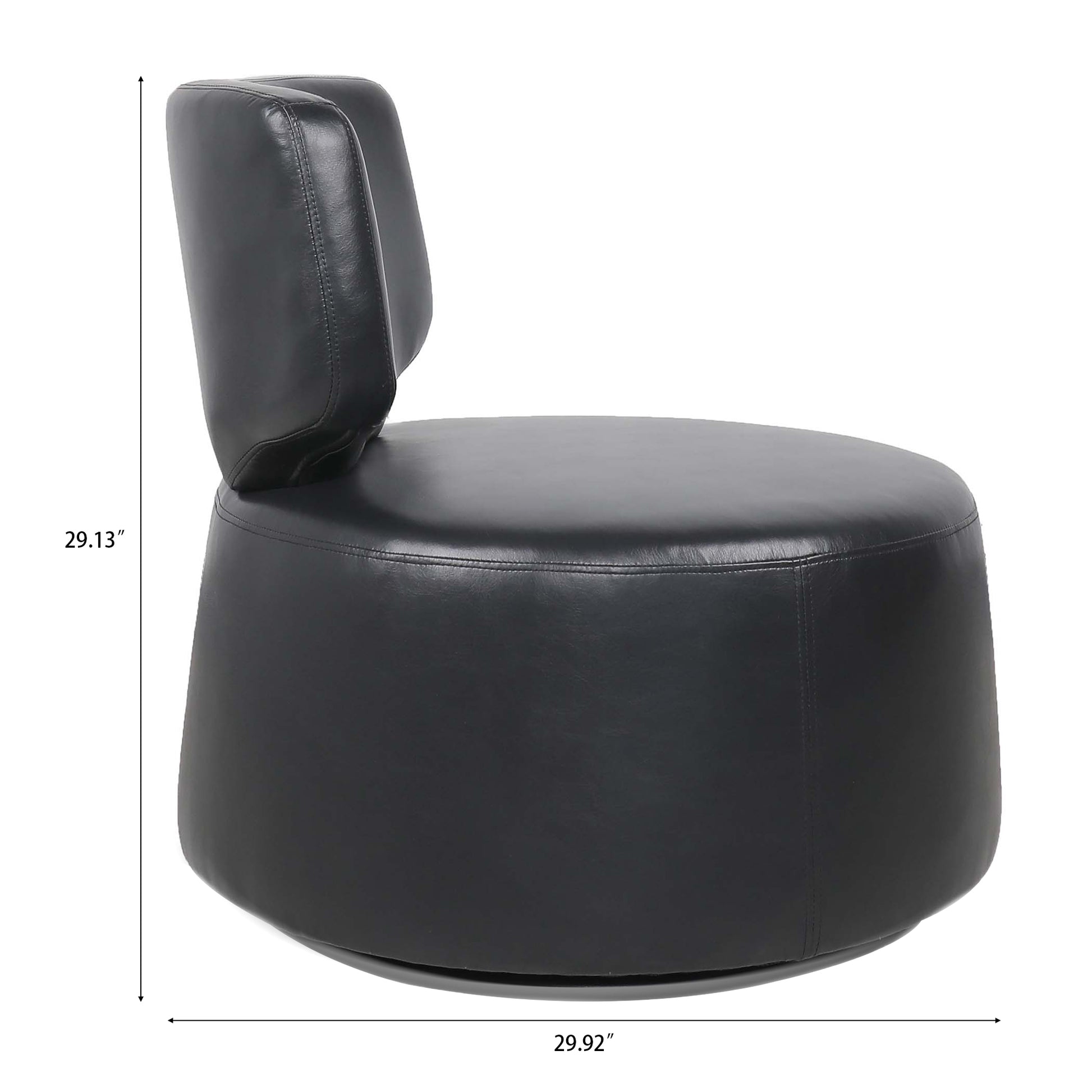 29.13" Wide Swivel Chair Black Pu Pu