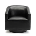 Garland Black Wood Base Swivel Chair Black Foam Pu Leather