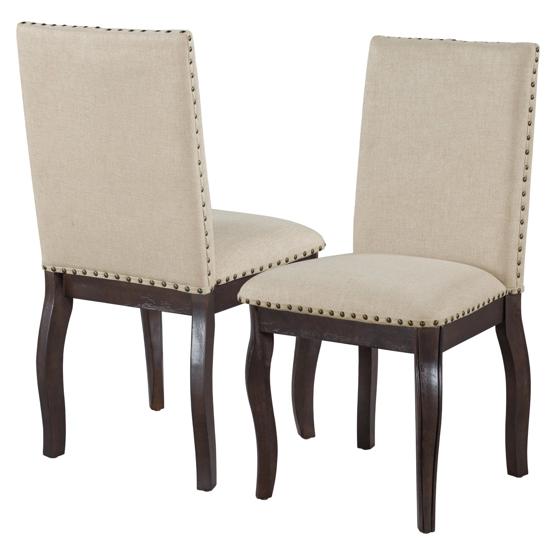 Set Of 4 Dining Chairs Wood Upholstered Fabirc Dining Room Chairs With Espresso Espresso Solid Wood