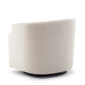 Isabelle Linen Swivel Glider Barrel Chair Natural Foam Polyester
