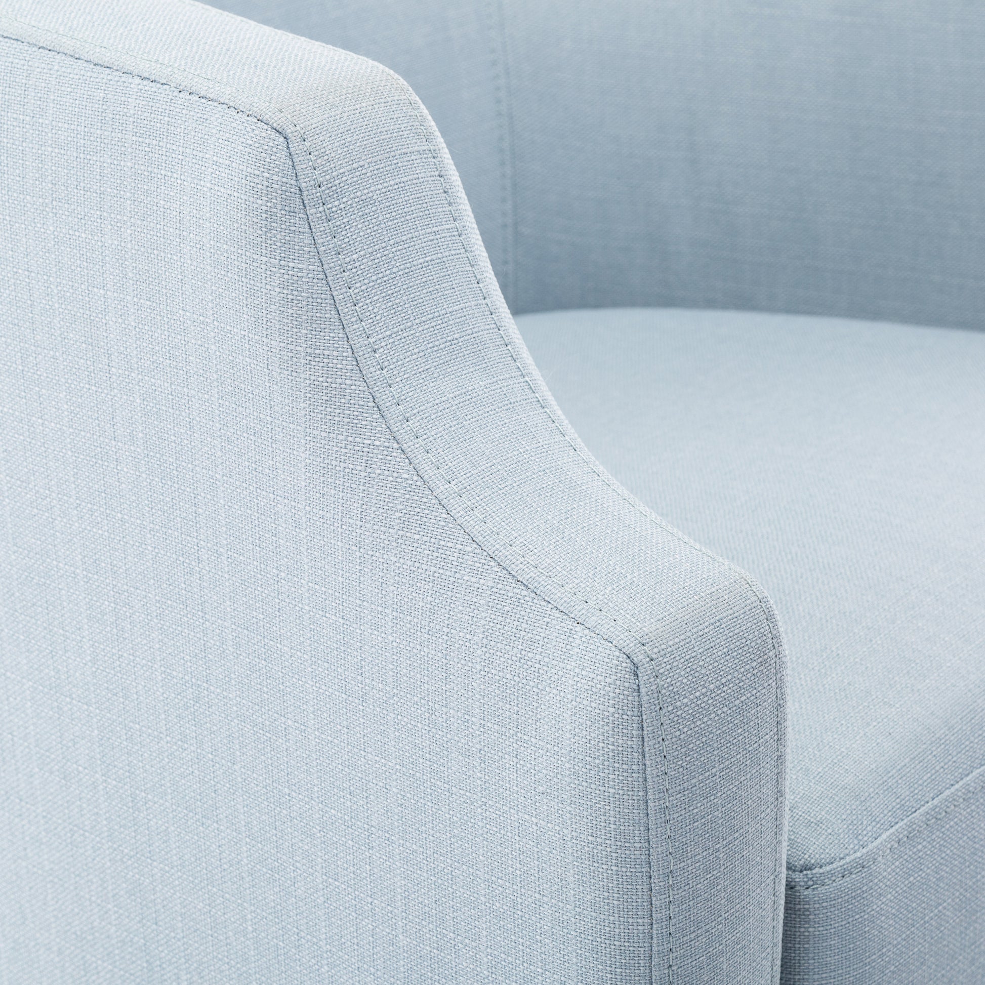 Isabelle Sky Blue Swivel Glider Barrel Chair Light Blue Foam Polyester