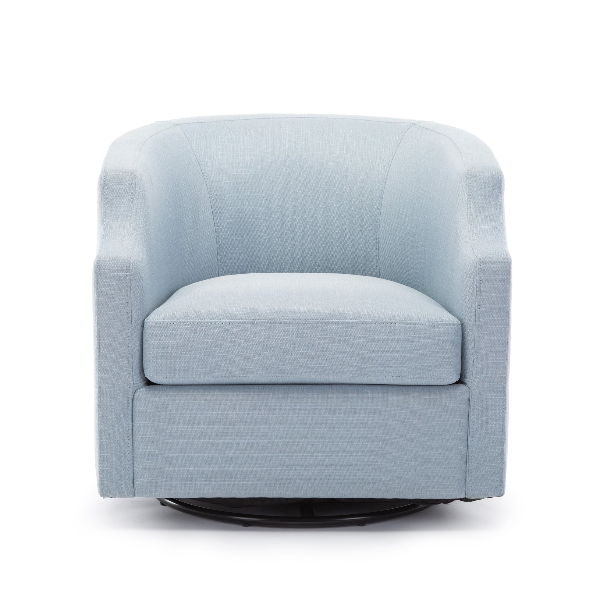 Isabelle Sky Blue Swivel Glider Barrel Chair Light Blue Foam Polyester