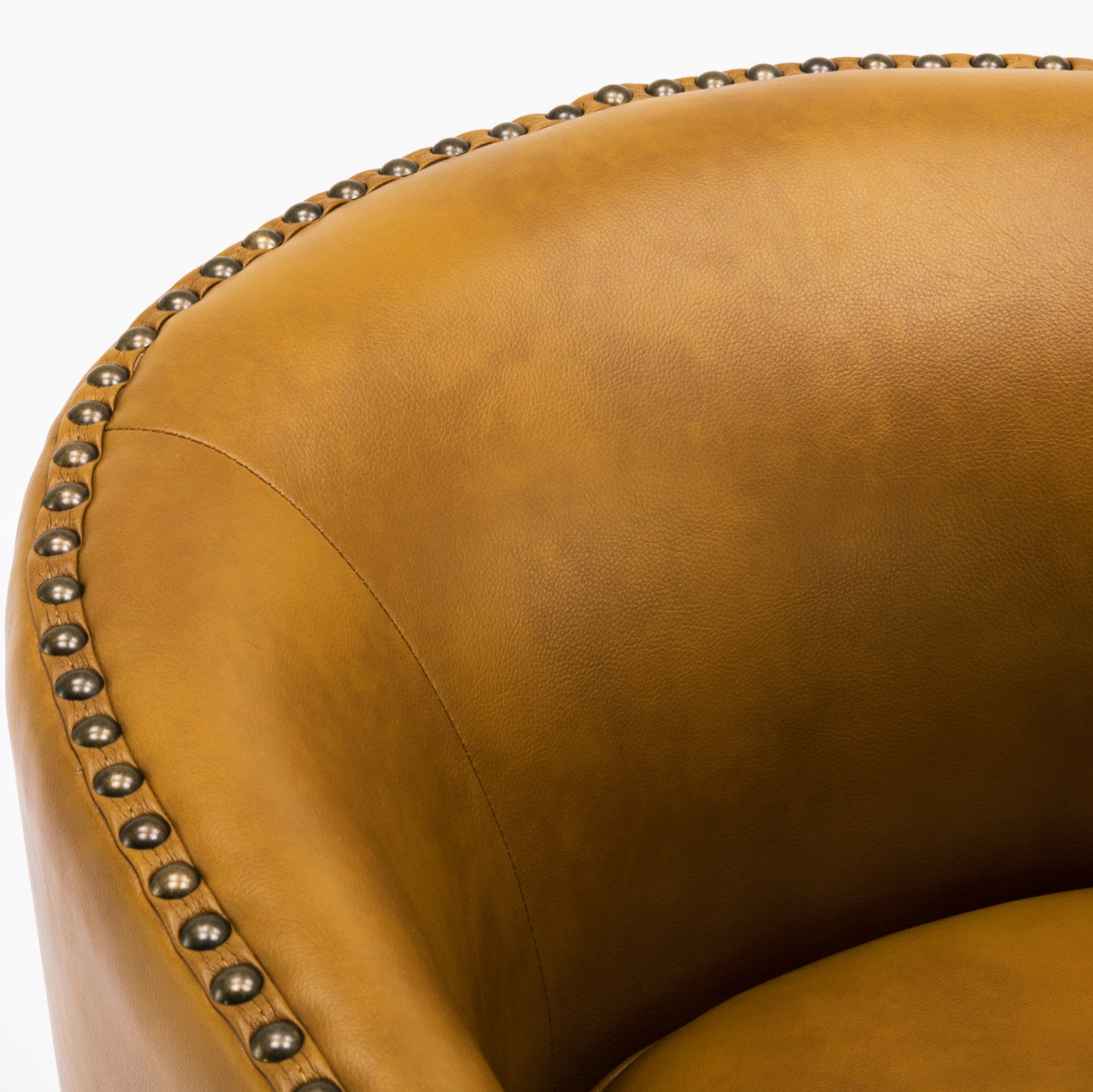 Trenton Swivel Arm Chair Camel Camel Foam Pu Leather