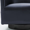 Garland Midnight Blue Wood Base Swivel Chair Blue Foam Pu Leather