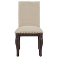 Set Of 4 Dining Chairs Wood Upholstered Fabirc Dining Room Chairs With Espresso Espresso Solid Wood