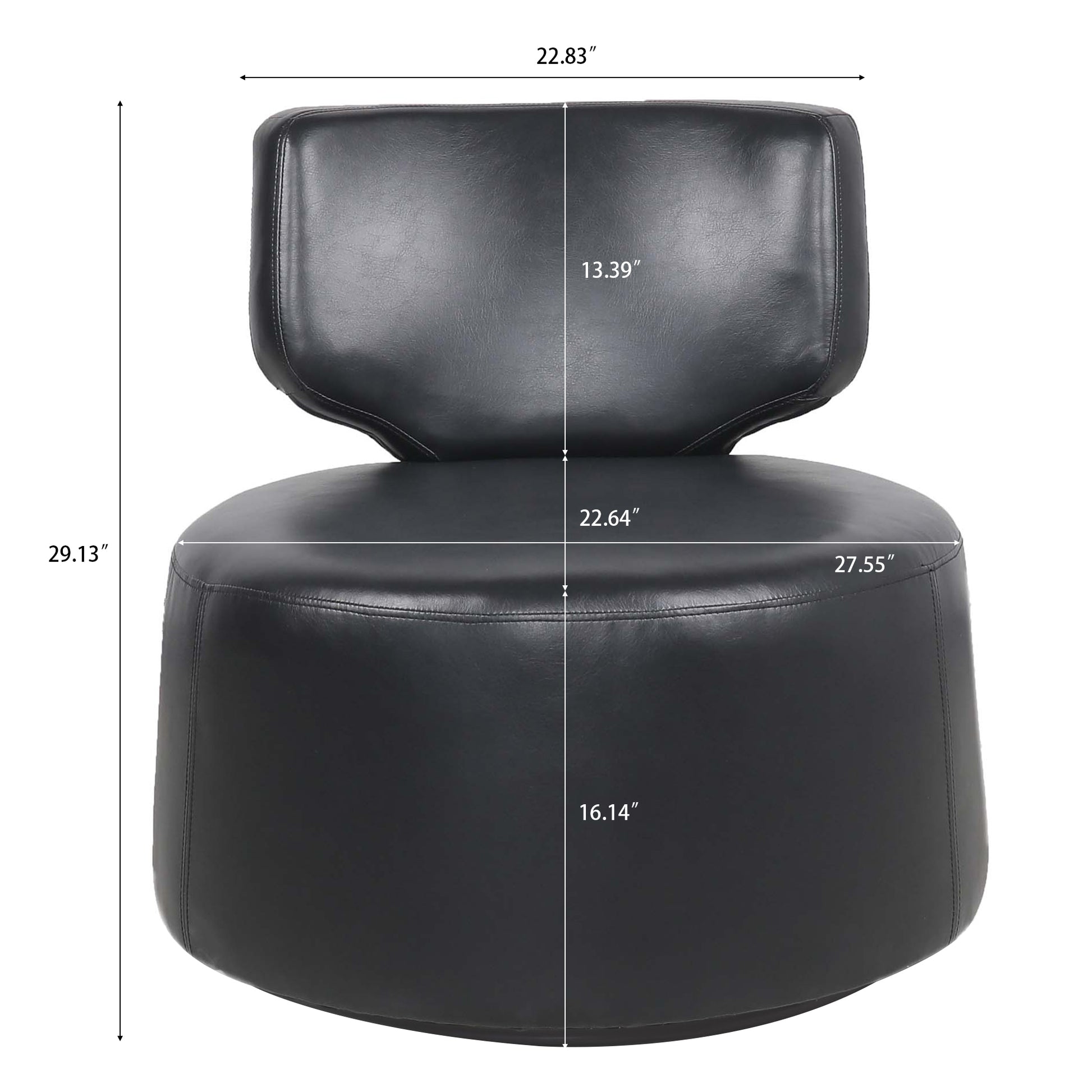 29.13" Wide Swivel Chair Black Pu Pu