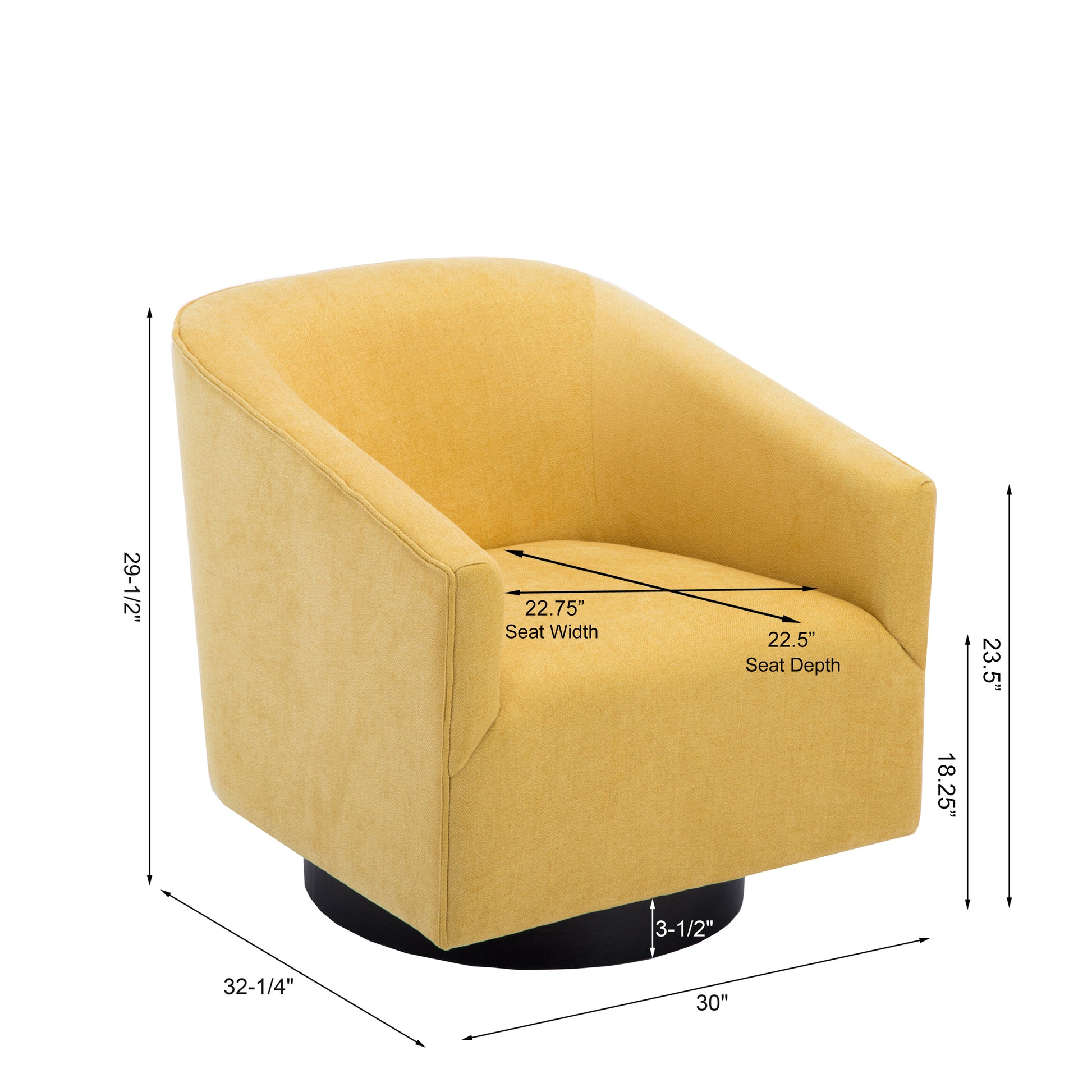 Garland Goldenrod Wood Base Swivel Chair Golden Foam Polyester