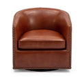 Trenton Swivel Arm Chair Caramel Caramel Foam Pu Leather