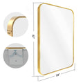 32 X 24 Inch Gold Bathroom Mirror For Wall Vanity Mirror With Non Rusting Aluminum Alloy Metal Frame Rounded Corner For Modern Farmhouse Home Decor Gold Modern Aluminium