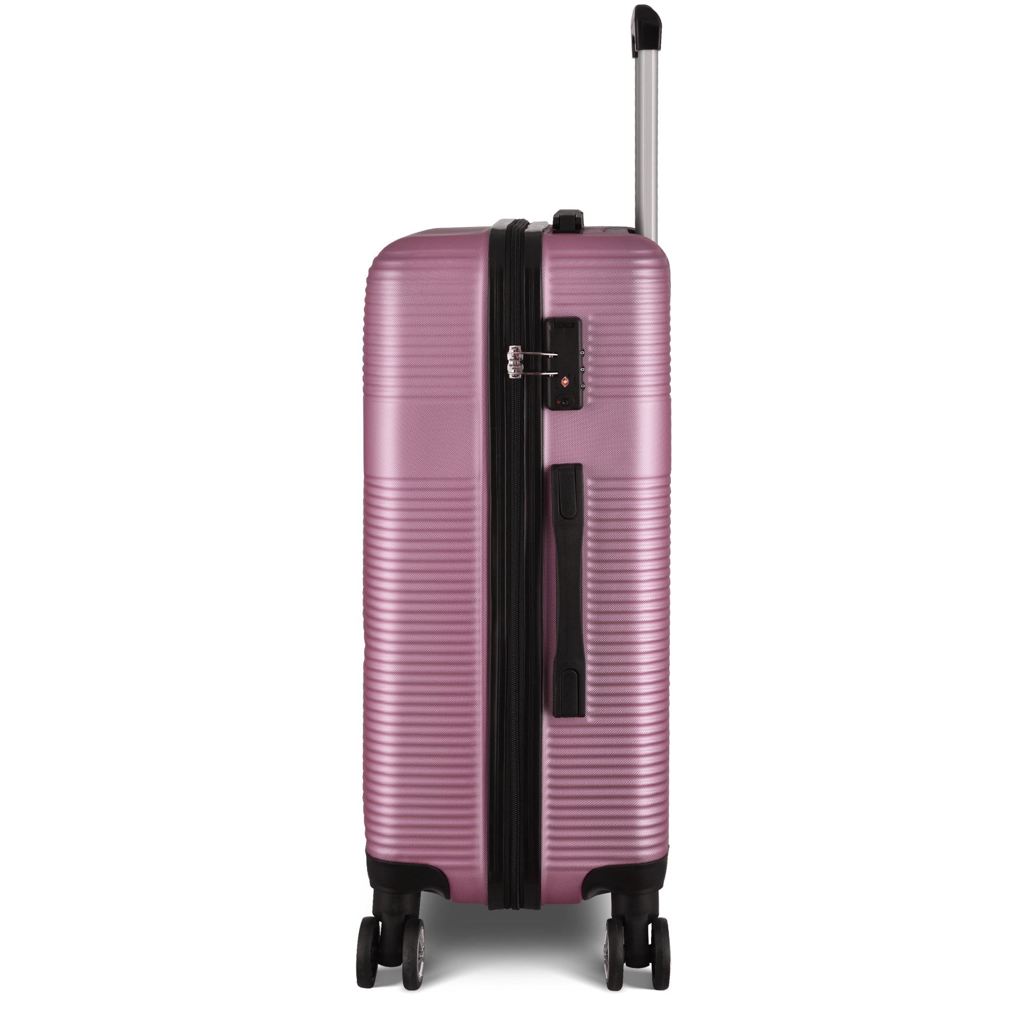 3 Piece Luggage with TSA Lock ABS, Durable Luggage pink-abs