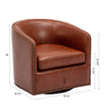 Trenton Swivel Arm Chair Caramel Caramel Foam Pu Leather