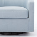 Isabelle Sky Blue Swivel Glider Barrel Chair Light Blue Foam Polyester
