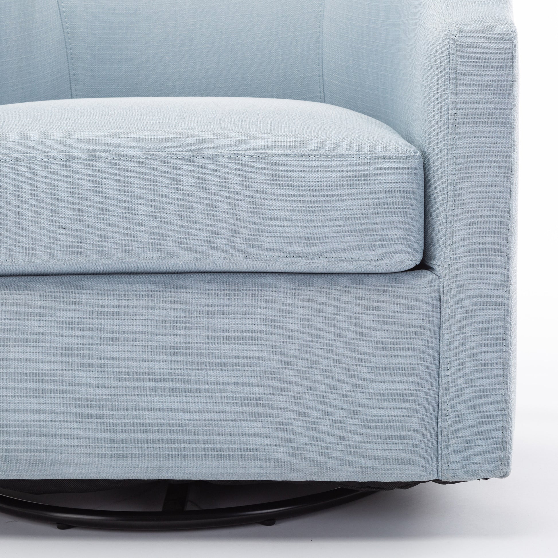 Isabelle Sky Blue Swivel Glider Barrel Chair Light Blue Foam Polyester